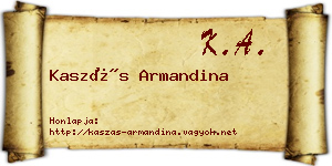 Kaszás Armandina névjegykártya